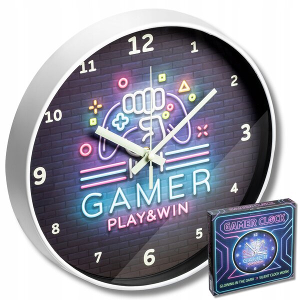 Nástěnné hodiny pro hráče GAMER PLAY & WIN Gadget Master