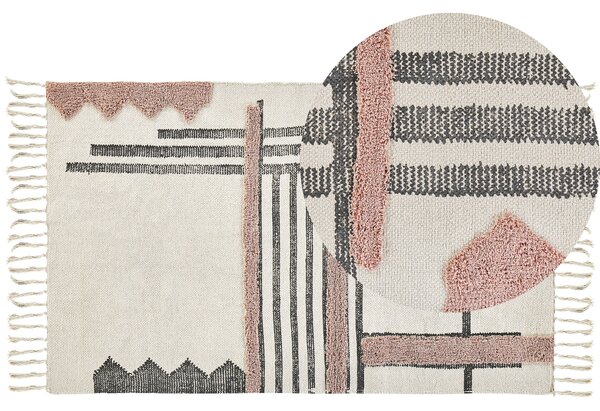 Bavlněný koberec 80 x 150 cm béžová/černá MURADIYE
