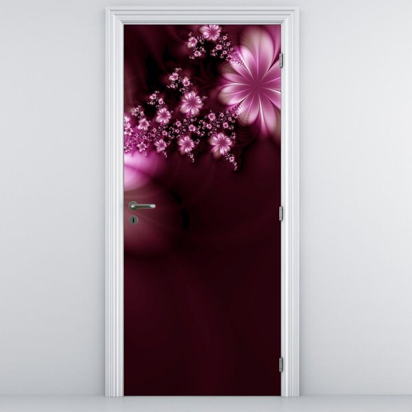 Fototapeta na dveře - Abstrakce, květiny (95x205cm)