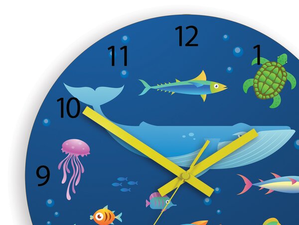 Nástěnné hodiny ZVÍŘATA OCEÁNU do dětského pokoje