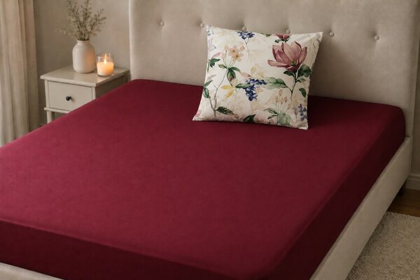 BELLATEX Jersey LUX Bordová 90x200 cm