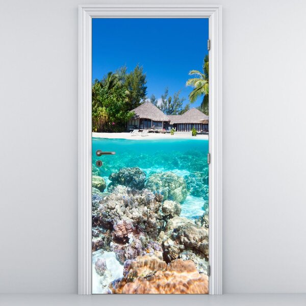 Fototapeta na dveře - Pláže na tropickém ostrově (95x205cm)