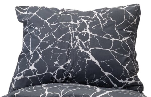 Povlečení bavlněné Mramor deluxe TiaHome - 1x Polštář 90x70cm, 1x Přikrývka 140x220cm