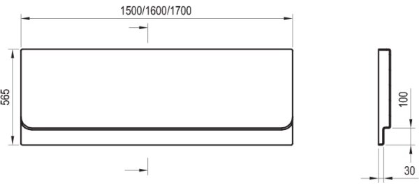 Ravak CZ73100A00 - Čelní panel k vaně CHROME 160 cm akrylát/bílá