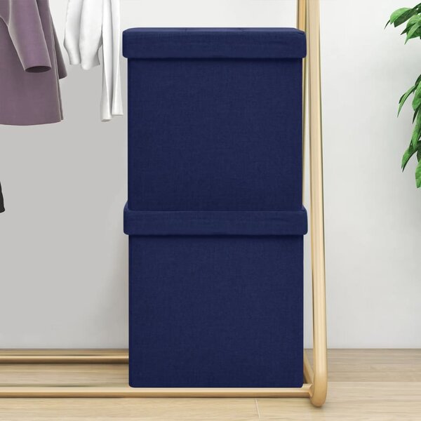 Skládací úložné stoličky 2 ks modré umělý len