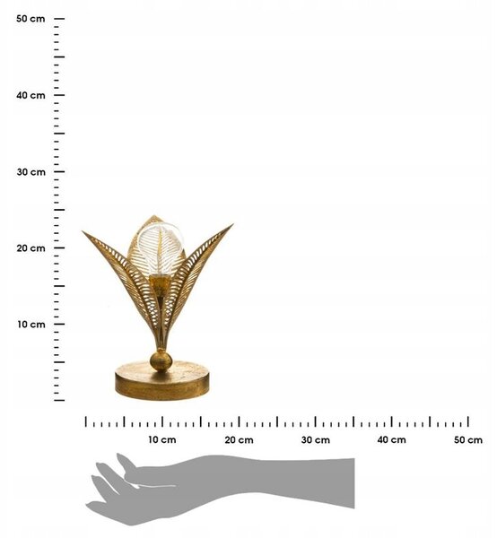 Dekorativní LED stolní lampička 24 cm zlatá kovová