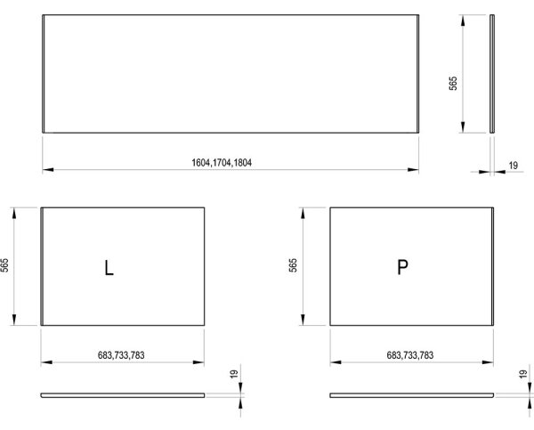 Ravak X000001700 - Boční panel k vaně 70 cm dřevotříska/bílá