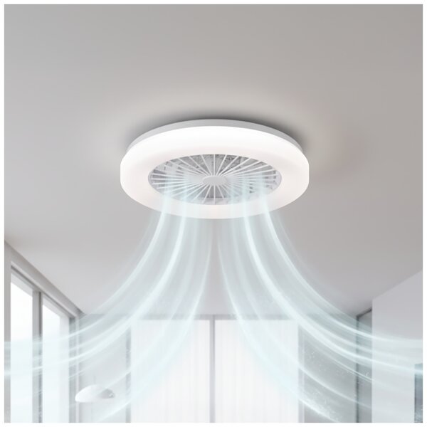 LED Stm stropní svítidlo s ventilátorem VENTELUX LED/24W/230V stříbrná + DO