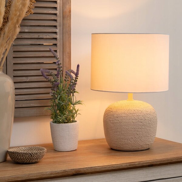Keramická stolní lampa s béžovým podstavcem, 40 cm