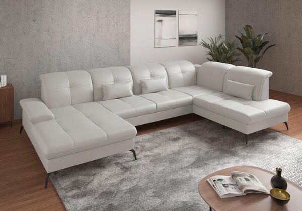 SEDACÍ SOUPRAVA, textil, kůže, bílá Sit & More - Sedací soupravy, Online Only