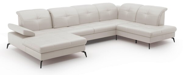 SEDACÍ SOUPRAVA, textil, kůže, bílá Sit & More - Sedací soupravy, Online Only
