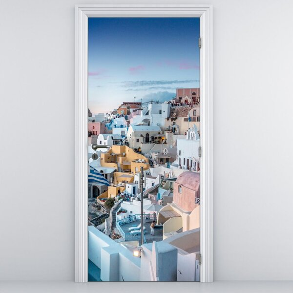 Fototapeta na dveře - Stmívání v Santorini (95x205cm)