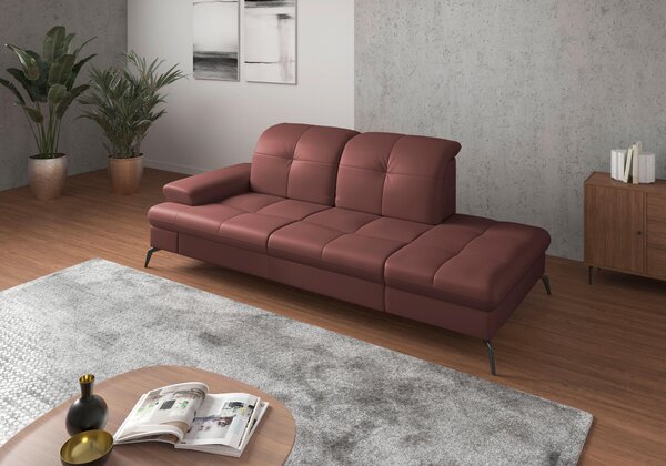LENOŠKA, textil, kůže, červenohnědá Sit & More - Online Only sedačky, Online Only