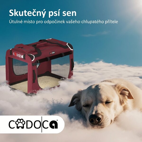 Skládací cestovní box pro psy XXL, červený 109443