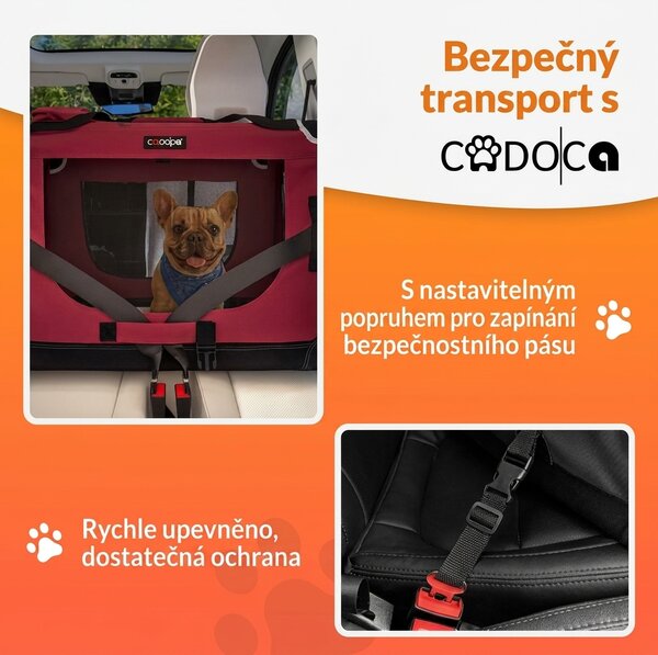 Skládací cestovní box pro psy XXL, červený 109443