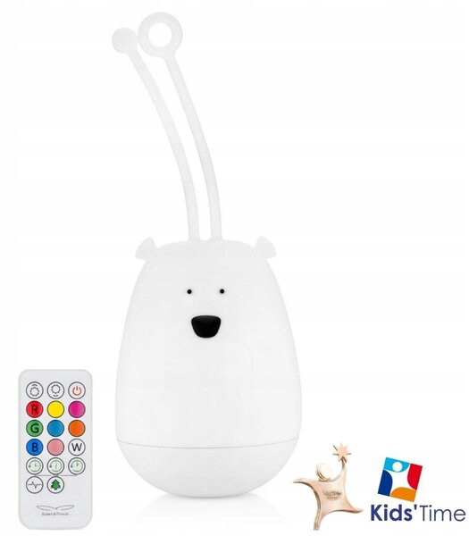 Silikonová noční lampa na zavěšení Rabbit & Friends - Medvídek na USB