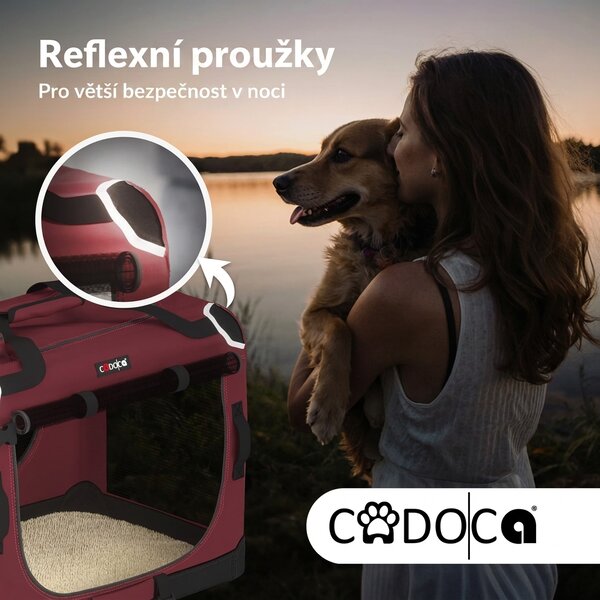 Skládací cestovní box pro psy XXL, červený 109443
