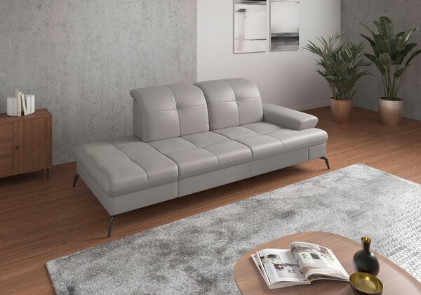 LENOŠKA, textil, kůže, světle šedá Sit & More - Online Only sedačky, Online Only