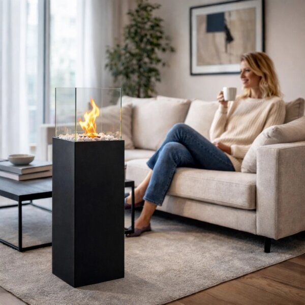 BIO krb ALICANTE 26,5x80,5 cm 2kW černá + ochranný kryt