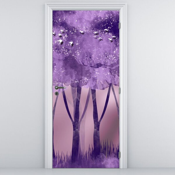 Fototapeta na dveře - Jeleni v magickém lese (95x205cm)