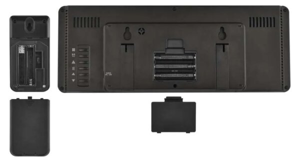 Meteostanice s barevným LCD displejem a budíkem 5V 3xAAA + 2xAA černá
