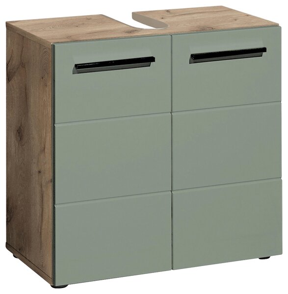 SKŘÍŇKA POD UMYVADLO, zelená, barvy dubu, 60/62/31 cm Xora - Koupelnové série