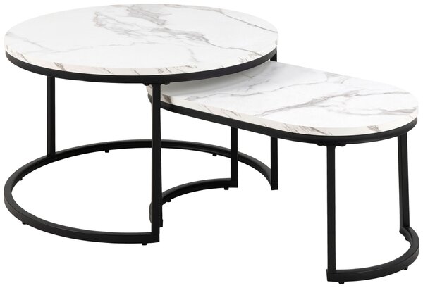 KONFERENČNÍ STOLEK, černá, bílá, kov, kompozitní dřevo, 70/42/70 cm MID.YOU - Konferenční stolky, Online Only