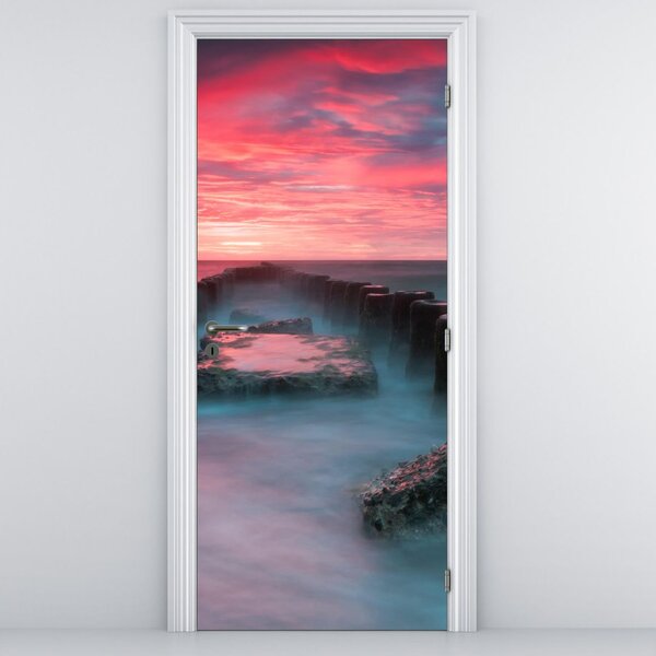 Fototapeta na dveře - Skály v moři (95x205cm)