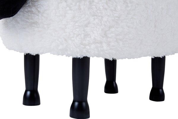 Zvířecí stolička s úložným prostorem SHEEP Tkanina Bílá Ovce