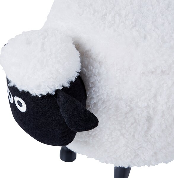 Zvířecí stolička s úložným prostorem SHEEP Tkanina Bílá Ovce