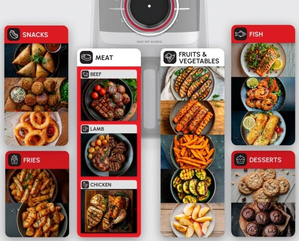 Tefal - Horkovzdušná fritéza 5 l EASY FRY SILENCE SMART 1400-1670W/230V