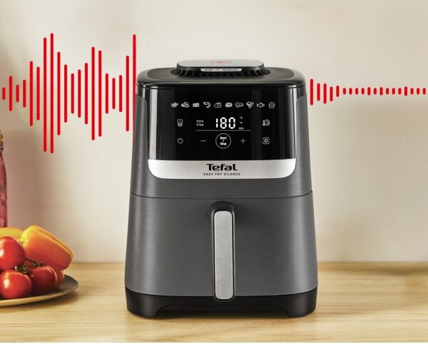 Tefal - Horkovzdušná fritéza 5 l EASY FRY SILENCE COAL 1400-1670W/230V