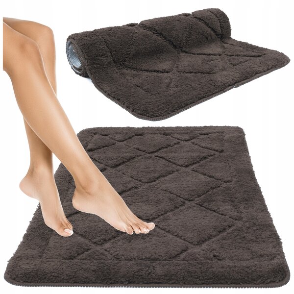 Koupelnová předložka e-floor hnědá 60x100 cm polyester protiskluzová