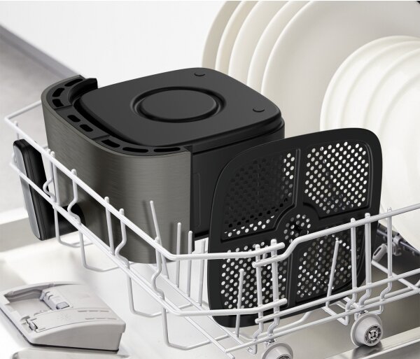 Tefal - Horkovzdušná fritéza 5 l EASY FRY SILENCE COAL 1400-1670W/230V
