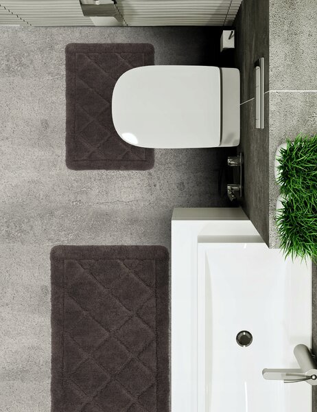 Koupelnová předložka e-floor hnědá 60x100 cm polyester protiskluzová