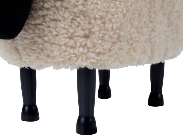 Zvířecí stolička s úložným prostorem SHEEP Tkanina Světle béžová Ovce