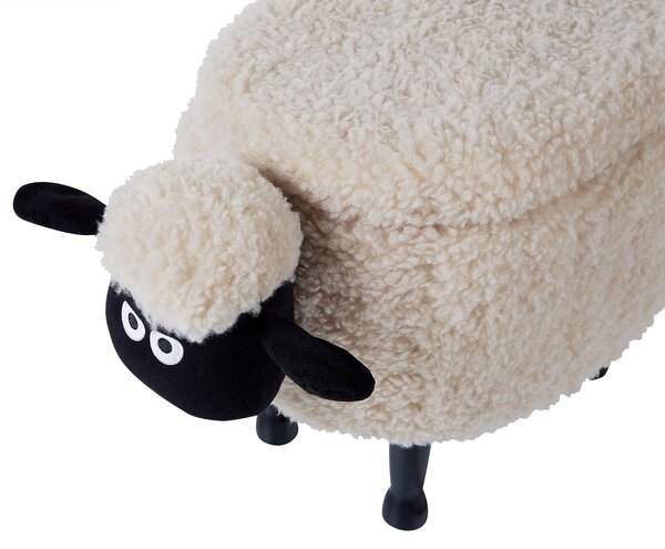Zvířecí stolička s úložným prostorem SHEEP Tkanina Světle béžová Ovce
