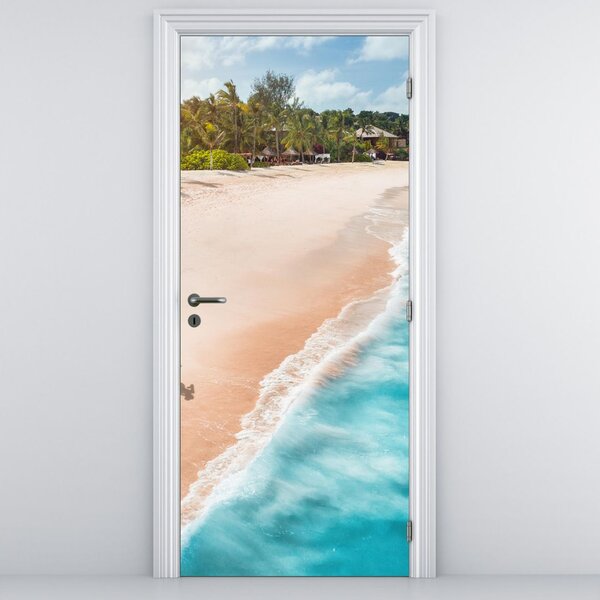 Fototapeta na dveře - Plážový běh (95x205cm)