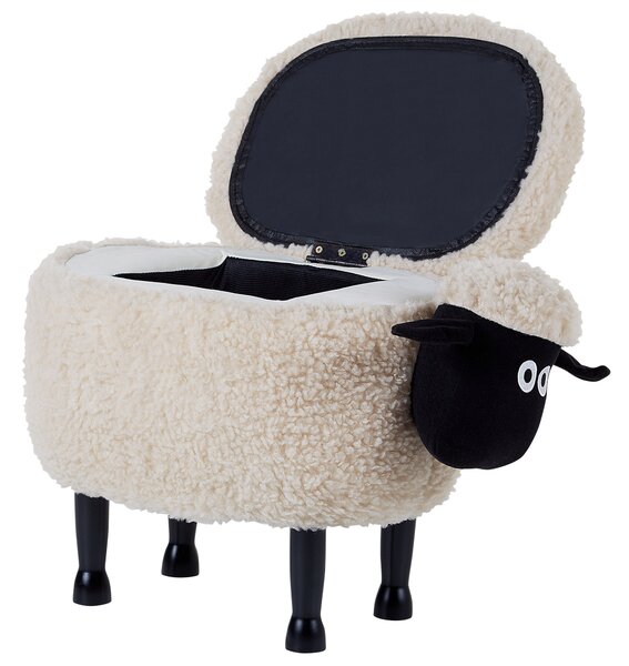 Zvířecí stolička s úložným prostorem SHEEP Tkanina Světle béžová Ovce