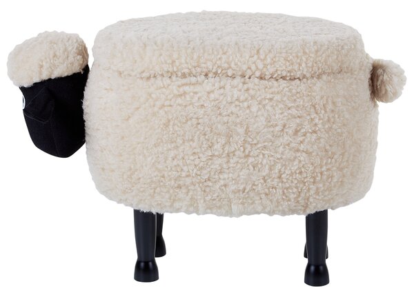 Zvířecí stolička s úložným prostorem SHEEP Tkanina Světle béžová Ovce