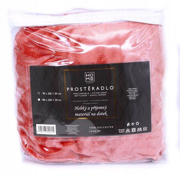 Prostěradlo s gumou Home Elements flanel 90 x 200 cm