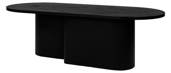 Černý konferenční stolek s deskou v dubovém dekoru 50x115 cm Looi – noo.ma