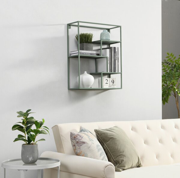 NÁSTĚNNÝ REGÁL, zelená, 50/60/18 cm home24 - Online Only regály & police, Online Only
