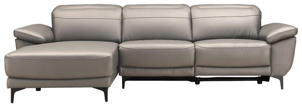 ROHOVÁ SEDAČKA, dřevo, textil, kůže, šedohnědá Xora - Sedací soupravy