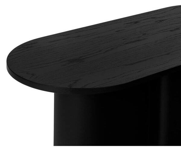 Černý konferenční stolek s deskou v dubovém dekoru 50x115 cm Looi – noo.ma