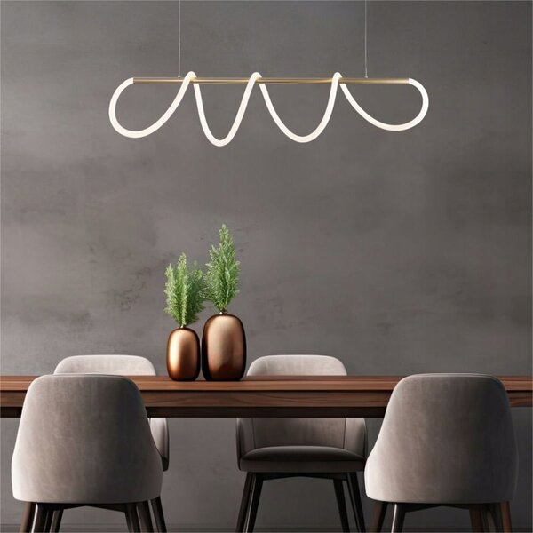 Závěsná lampa Zuma Line zlatá, moderní, 150 cm, integrovaná LED, 3500 lm