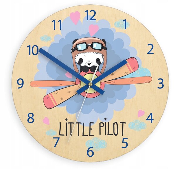 Nástěnné hodiny PANDA PILOT pro dětský pokoj NOVINKA
