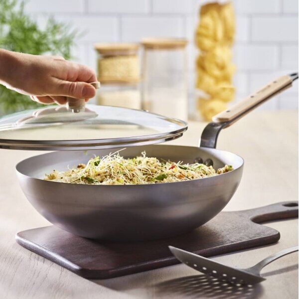 De Buyer 5717.28 - Pánev Wok MINERAL B BOIS 28 cm