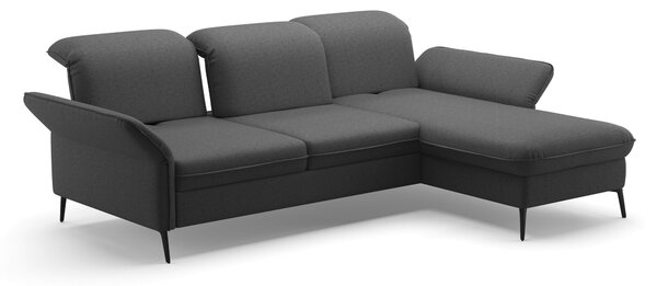 ROHOVÁ SEDAČKA, textil, tmavě šedá Sit & More - Sedací soupravy, Online Only