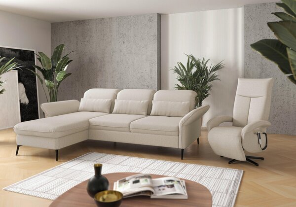 ROHOVÁ SEDAČKA, textil, krémová Sit & More - Sedací soupravy, Online Only